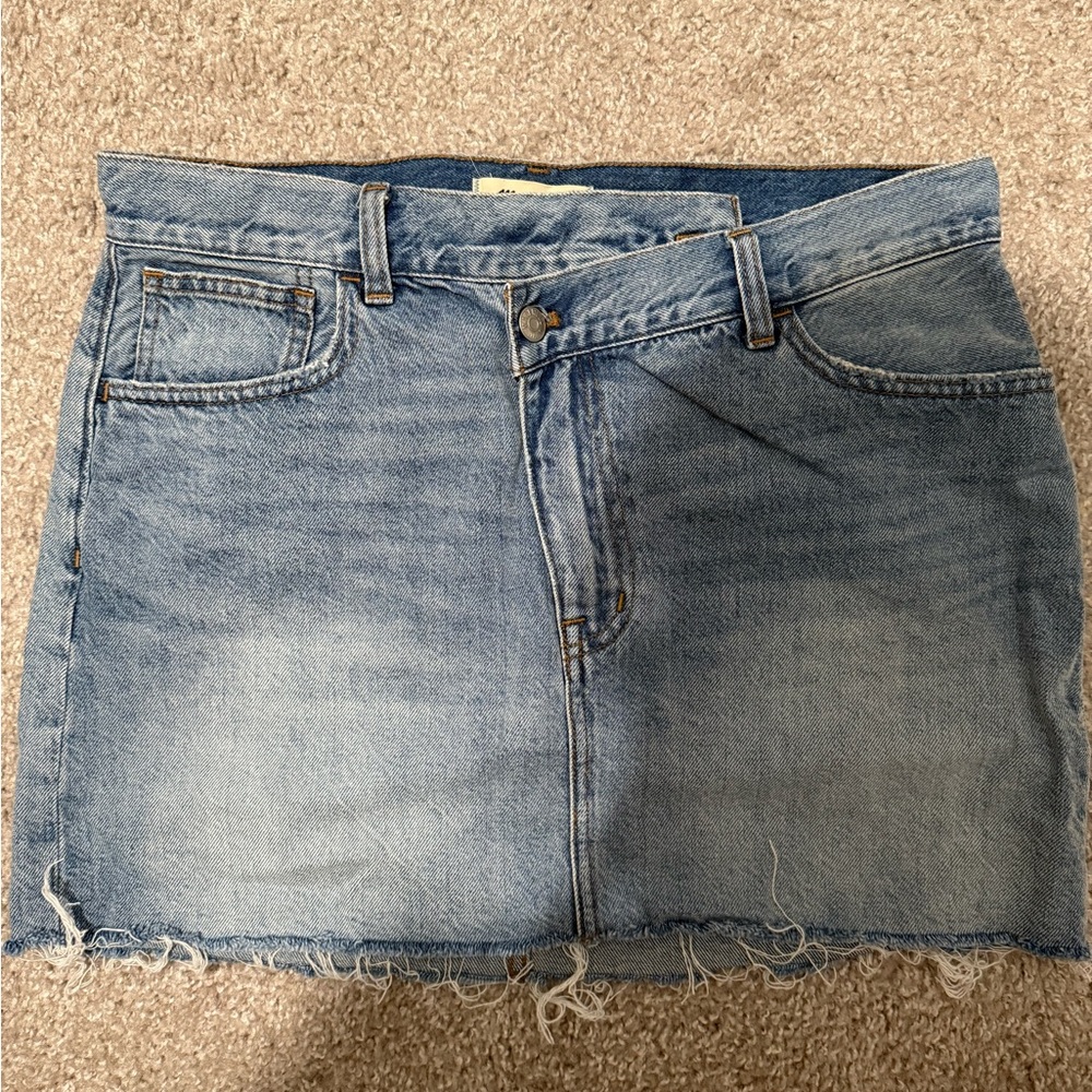 Madewell Denim Crossover-Waist Mini Skirt